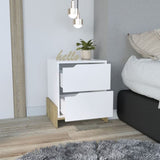 Luss Nightstand, Bedside Table with 2-Drawers B070P188858