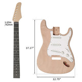 ZUN DIY 6 String ST Style Electric Guitar Kits with Mahogany Body, Maple Neck and Accessories 49027132