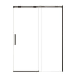 56-60"W x74"H Semi-Frame Single Sliding Shower Door,304 Stainless Steelin Matted black finish,5/16" W2965P277288