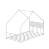 Twin Size House Bed with Roof and Colorful Lights, Metal Bed Frame with Slats and Legs, House Bed W1820P234195