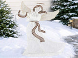 White Cloth Christmas Angel 3.6ft with Moving Wings, 102 LED Warm White Lighted Angel, Plug-in 12V 97723944