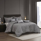 7 PCS Queen Comforter Set Grey B035P319207