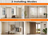 Drill-Free L-Shaped Room Divider Curtain Rod, Adjustable 28"-142"W x 4-10 ft H Heavy-Duty Partition 40379291