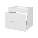 Story Floating Bathroom Vanity Set with Sink, One Drawer White B128P314808