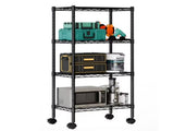 4 Tier Heavy Duty Adjustable Wire Shelving with Wheels, Storage Racks for Garage Kitchen Pantry 31470124