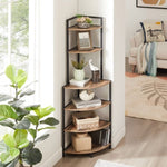 ZUN 6-Tier Corner Open Shelf Modern Bookcase Wood Rack Freestanding Shelving Unit,Plant Album Trinket W2167P147868