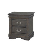 Dark Grey 2-Drawer Nightstand B062P209407
