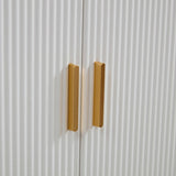 ideboard with wavy texture buffet cabinet, white accent cabinet with door, modern bookcase for W1705P179816