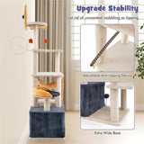 63-inch multi-stage cat tower, cat tree with scratchboard and toys 85068469