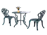 3 PCS Outdoor Set, All-Weather Cast Aluminum Rose Table and Chairs Set of 2, Patio 63577994