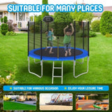 ZUN 10 FT TRAMPOLINE OUTSIDE SAFETY NET WITH BASKETBALL HOOP 06719316