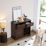 ZUN Farmhouse Buffet Cabinet with Storage Sideboard with 2 Drawers, Wine Bar Cabinet with Removable Wine W2275P149110