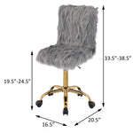 ZUN Grey and Gold Swivel Office Chair B062P186464