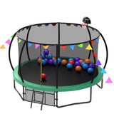 12FT Kids Trampoline with Safety Enclosure Net & Ladder and flag parts ,Outdoor W1163P234179