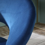 ZUN Slatina Blue Silky Velvet Upholstered Accent Chair with Gold Tone Finished Base T2574P164519