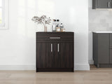 Barbados Pantry Cabinet 33" H with Top Drawer, Double Doors and Interior Shelves, Dark Walnut B097P474319