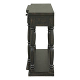 U_STYLE Retro Senior Console Table for Hallway Living Room Bedroom with 4 Front Facing Storage WF312987AAB