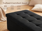 Large Foldable Storage Ottoman Bench with Storage, Footrest, Ink Black 41775747