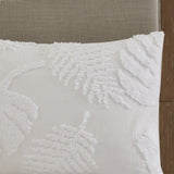 Full/Queen 3 Piece Tufted Cotton Chenille Palm Duvet Cover Set B03597342