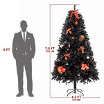 ZUN 7.5ft 2500 Branches Without Lights Without Pine Cones Tied Tree Structure Christmas Tree Black 48049194