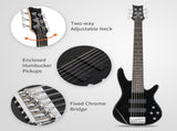 Full Size GIB 6 String H-H Pickup Electric Bass Guitar Bag Strap Pick 43681699