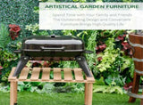 Black 14" Outdoor Portable Charcoal Grill for Beach Picnic, Small Enamel Coated Grill with Folding 04313410