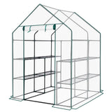 Mini Walk-in Greenhouse with PE Cover, 8-Shelf Indoor Outdoor Plant Gardening Green House for Garden 36309450