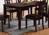 7-Pc Dinette Set Brown Espresso Finish Rectangular Table Faux Leather Upholstery Padded Lattice B011P184943
