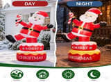 6FT Rotating Standing Santa Inflatable, 4 LED Lights, 210D Polyester Christmas Decor, US Plug 34939644