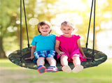 Heavy-Duty Steel Round Tree Swing, 600D OxfordPP Cloth, 330LBS Load Adjustable Height for Backyard 05335906