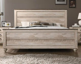 Imerland Contemporary White Wash Finish Bedroom Set, Queen Bed, Dresser, Mirror, Nightstand, Chest T2574P201559
