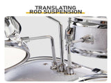 14"x10" 5-Pieces Junior Kids Drum Set Kit Pedal Drum Stick Wrench Drum Stool Silver 96527126