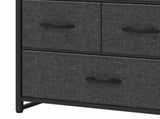 7-Drawer Black-Gray Fabric Dresser withe Steel Frame for , Living Room and Study Room 91361141