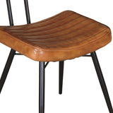 Camel and Black Tufted Side Chairs B062P145537