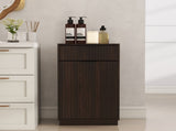 10-Gallon Woodgrain Tilt-Out Trash Can Cabinet Wooden Garbage Recycling Cabinet with Wave-Textured W2557P319051