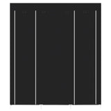 ZUN 69" Portable Clothes Closet Non-Woven Fabric Wardrobe Double Rod Storage Organizer Black 23382400