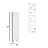 Vintro Storage Cabinet, Broom Hangers, Metal Handle -White B20092126