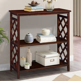 Console Table 3-Tier with Storage Shelves,Open Bookshelf Bookcase with Solid Wood Legs for Hallway, 95162879