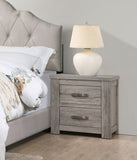 Bedroom Furniture Rustic Light Grey Simple 1pc Nightstand 2-Drawers Bed Side Table Solidwood B011P236769