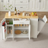 53'' Kitchen Storage Islands with Drawers and Trash Can Storage for Kitchen & Dining. Modern W1820P281267