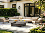 34Inch Square Propane Fire Pit Table, Modern 2in1 Outdoor Fire Pit Table with 3Position W853P553911