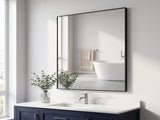 24"x36" Rectangular Bathroom Mirror Wall Mounted Mirror with Metal Frame, Black 65606210