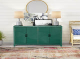 59"Green Accent Cabinet with 4 Doors, Mid Century Modern Pantry Wood Buffet Media W2295P294587
