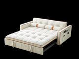 Modern 55.5" Pull Out Sleep Sofa Bed 2 Seater Loveseats Sofa Couch with side pockets, Adjsutable W119368699