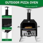 ZUN Outdoor Pizza Oven Wood Fired 2-Layer Pizza Ovens Outside Pizza Maker with Stone, Removable Cooking 87975879