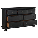 ZUN Transitional Black Dresser of 7 Drawers Jewelry Tray Traditional Design Bedroom Wooden Furniture B011P143959