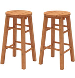 2 pieces wooden round bar stools 91783758