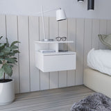 Floating Nightstand Flopini, One Drawer, White Finish B092123116
