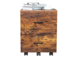 2-Drawer Rolling Wood File Cabinet with Lock, Brown & Black 53230196