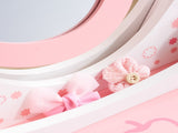 White MDF spray-painted 1-drawer 2-desktop storage box children's dressing table set with Apple 42044197